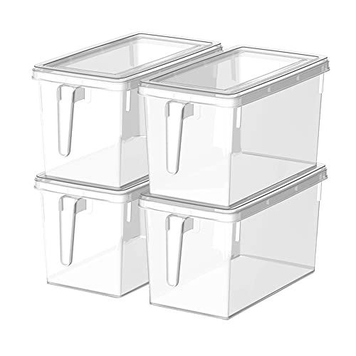 Cetomo Kühlschrank-Organizer, 6,5 L, Mit Deckel, Kühlschrank-Organizer Und Aufbewahrung, Trasparente, Mit Griff Und Deckel, 6 Stück
