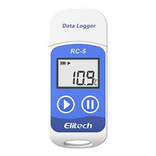 Elitech Rc-5 Rilevatore Di Temperatura, Temperatura Data Logger, Registratore Digitale Di Usb Con Display Lcd, Capacità Di Registrazione Di 32000 Punt