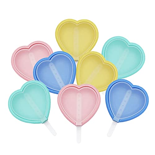8 Pezzi Stampi Per Gelato, Mini Stampi Per Ghiaccioli In Silicone, Stampi Per Ghiaccioli Fai Da Te Riutilizzabili, Stampi Di Ghiaccioli A Forma Di Cuo