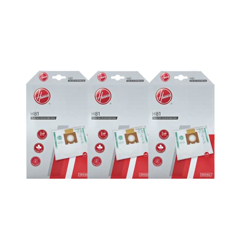 Hoover 35602586, H81 Microfibra 4 Sacchetti, Extrafiltranti E Anti Odore, Originali, White, Kit 3 Confezioni