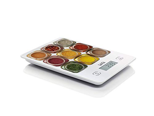 Laica Ks1040 Bilancia Da Cucina Elettronica, Vetro Temperato, Tasti Touch Sensor, 5 Kg
