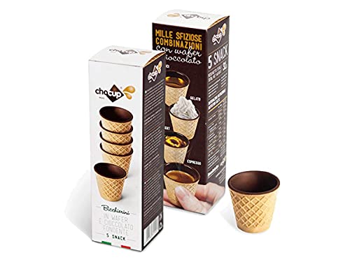 5 Chocup, Mini Bicchiere Tazzina Cialda Al Cioccolato Per Caffe, Cioccolata - 30Ml