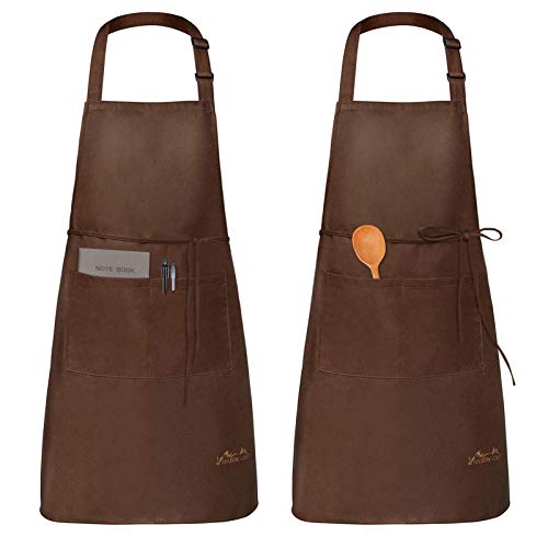Viedouce 2 Pezzi Grembiule Da Cucina Chef,Grembiule Da Ristorante Bbq Bar Chef Cucina,Regolabile Grembiuli Con Tasche Chef Di Cucina,Impermeabile,Gemb