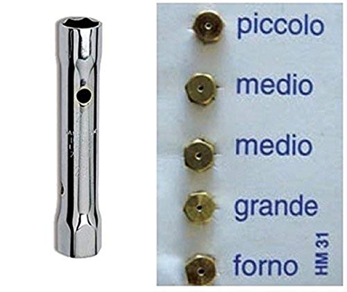 Il Campo Ricel Sud ** 5 Ugelli Per Gas Metano Passo 6 Mb + Chiave A Tubo N 6/7 Per Cucine Nardi Lofra Foster Nardi Rex Tecnogas Glem Gas Franke Candy
