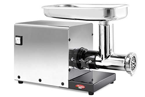 Reber N.8 9508N Tritacarne Elettrico, Inox, 400W, Nero/Grigio