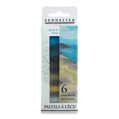 Sennelier Astuccio Di Pastelli - 6 Mezzi Pastelli - Mare
