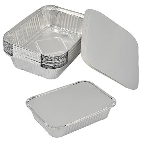 Cenben 20 Pezzi Teglie Alluminiocon Coperchio 1900 Ml Vassoi Alluminio Usa E Getta Grandi Vaschette Alluminio Con Coperchio,Per Cuocere Cucinare Conge