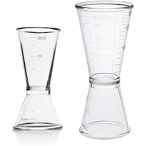 2 Pezzi Misurino Per Cocktail, Misurino Da Bar, Cocktail Jigger Measure Cup, Set Misurini Per Doppia Misurazione, Misurino Per Alcol Trasparente Con D
