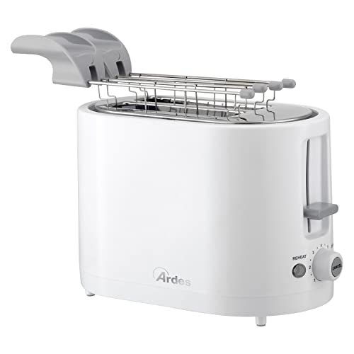 Ardes - Artoast01 Tosto Sleek Plus Tostapane Con Pinze Per Toast Farciti - 2 Timer Per 7 Tostature - Tostapane Con Pinze 4 Fette Extra + Raccoglibrici