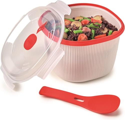 Snips | Cuoci Riso E Cereali Per Microonde | 2,70 Lt| Colore Bianco | Linea Tempozero | 20,5 X 20,5 X 14,5 Cm | Bpa Free | Made In Italy