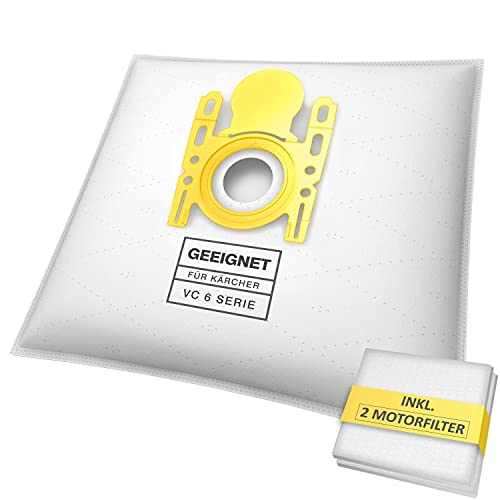 Mcfilter | 10 Sacchetti Per Aspirapolvere Adatti Per Kärcher Vc 6 Premium | Vc 6100 | Vc 6.150 | Vc 6200 | Vc 6300 | Adatto Come 6.904-329.0 | Disco D