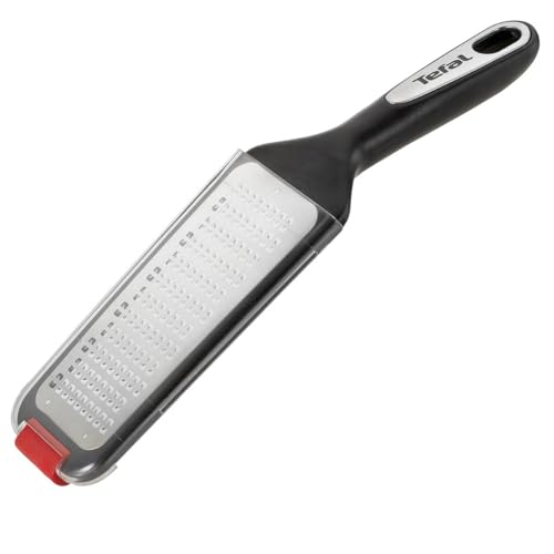 Tefal K20707 Rallador Queso Plástico Termoresistente Libre Bpa, Resistentes A Las Manchas Y Fáciles De Lavar, Acacia Wood, Negro, Rojo, Acero Inoxidab