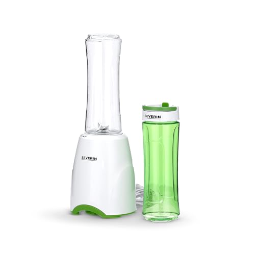 Severin Sm 3735 Smoothie Mini Frullatore 2 Contenitori Da 600 Ml In Tritan Bpa Free Lavabili In Lavastoviglie, Lame In Acciaio Inox Di Ottima Qualità,