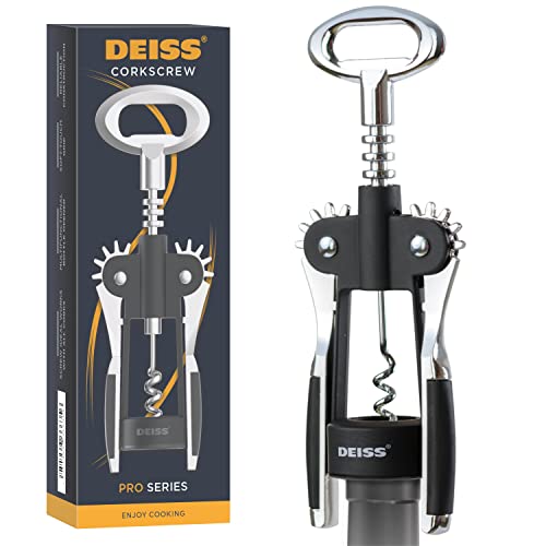 Deiss Pro Wing Cavatappi Per Vino - Cavatappi Per Vino E Apri Birra 2 In 1 - Il Modo Più Semplice Per Aprire I Tappi Delle Bottiglie Di Vino - Apribot
