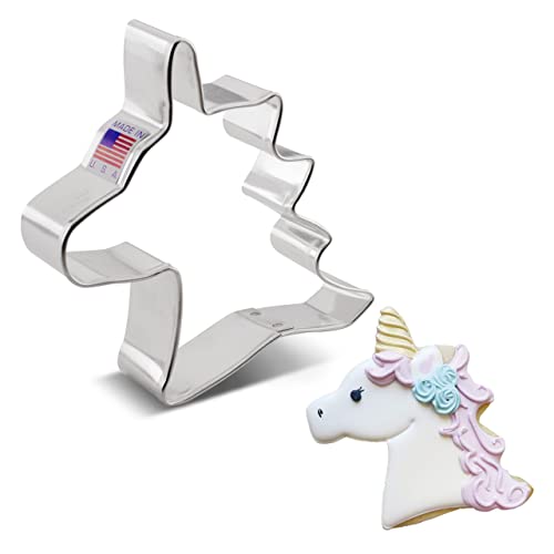 Formina Per Biscotti Stampo A Forma Di Testa Di Unicorno 10 Cm, Prodotto Negli Stati Uniti Da Ann Clark