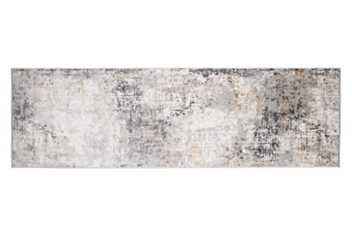 Cristina Carpets Kanto Tappeto Corsia Moderno Sfumato Salotto Soggiorno Camera Pelo Corto (80X300Cm, 512 Grey)