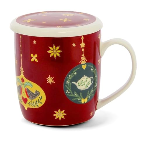 Neavita Natale - Herbal Infuser Infusiera In Ceramica Rossa, 380Ml