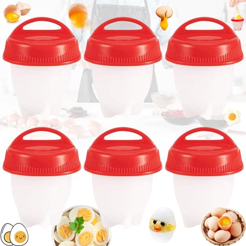 6 Pezzi Cuociuova In Silicone, Silicone Uovo Fornello In Camicia Antiaderente, Silicone Cuociuova Bolli Uovo Fornello, Lo Stampo Per Uova Sode, Adatto