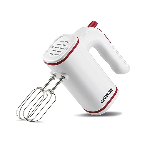 G3 Ferrari G20151 Sbattitore, 150 Watt, 5 Velocità, Fruste Inox, Accessori Impastatori Inox, Bianco