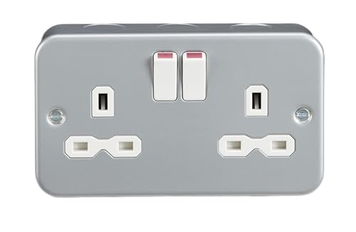 Knightsbridge Mr9000 - Presa Con Interruttore Dp A 2 Gan, 13 A, Colore Grigio, 45 Mm X 81,5 Mm X 142 Mm