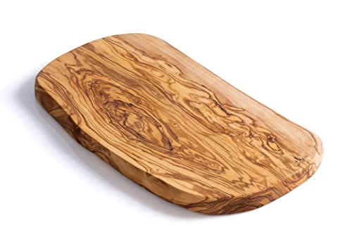 Darido Natural Reversible Olive Wood Cutting Board - Handmade - Approx. 40 X 18 Cm (+/- 3 Cm) - Breakfast Board -Charcuterie Boards - Kitchen Serving