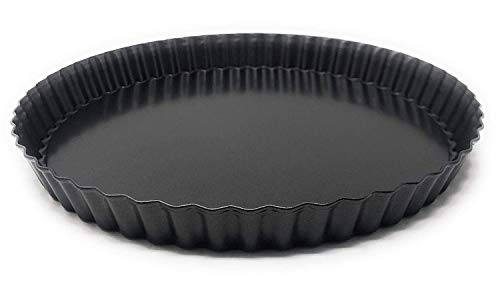 Mge - Stampo Antiaderente Per Quiche E Torte Con Base Rimovibile - Teglia Da Forno Per Crostata E Quiche Bordo Scanalato - 24 Cm