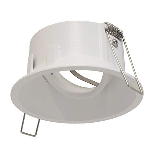 Portafaretto Bianco Foro Incasso 85Mm Soffitto Porta Faretto Orientabile Gu10 Gu5.3