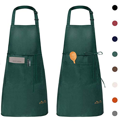 Viedouce 2 Pezzi Grembiule Da Cucina Chef,Grembiule Da Ristorante Bbq Bar Chef Cucina,Regolabile Grembiuli Con Tasche Chef Di Cucina,Impermeabile,Gemb