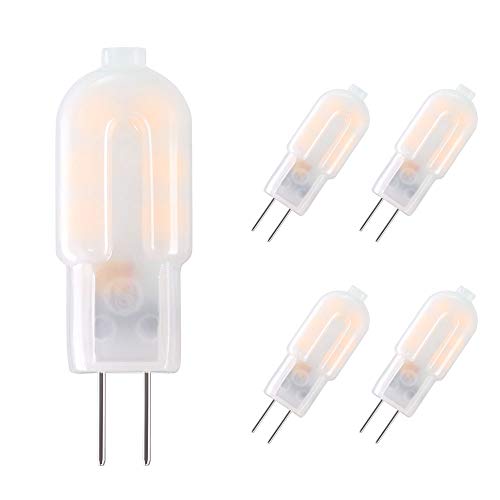 Vicloon G4 Led Lampadina, 5 Pezzi 2W, Ac/Dc 12V Lampadina, 2W Equivalenti A 15W Lampada Alogena,Bianco Caldo 3000K, Bianco Latte A Risparmio Energetic