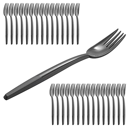 Grizzly - Set Di Posate In Plastica, 30 Forchette Riutilizzabili, Stabili, Lavabili In Lavastoviglie, Colore: Grigio