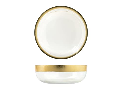 H&H Goldie Coppa In Vetro Con Filo Oro, 21,5Cm