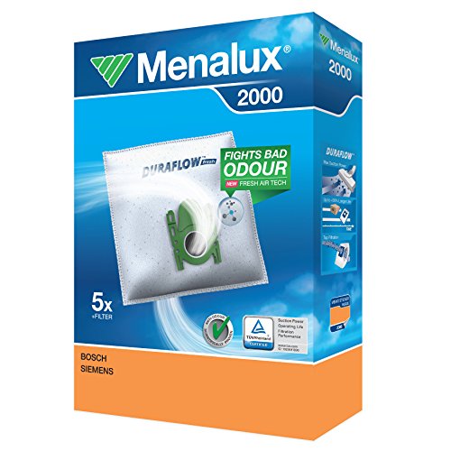 Menalux 2000 Sacchetti Per Aspirapolvere, Materiale Sintetico, Bianco