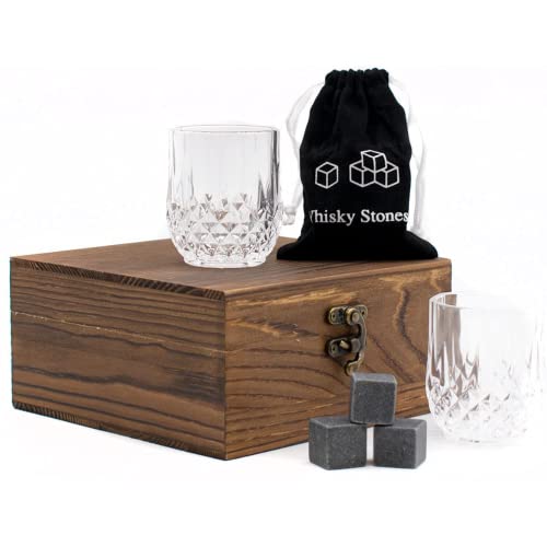 Trixes Confezione Regalo Per Bicchieri Da Whisky, Set Da Degustazione Di Whisky Per Uomini, Bicchieri Da Whisky, Pietre Da Whisky, Kit Di Sottobicchie