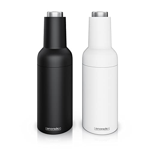 Arendo - Set Di 2 Macina Sale E Pepe Elettrico - Macinapepe E Macinasale Automatico A Batteria - In Ceramica Regolabile - Adatto Anche Per Peperoncino