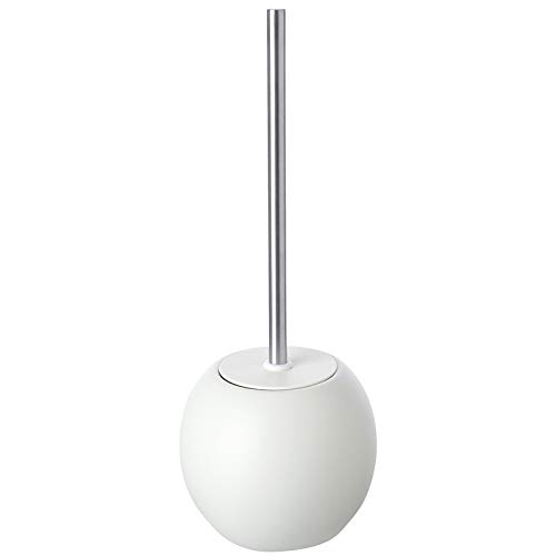 Portascopino In Ceramica E Acciaio Bianco Linea Oslo