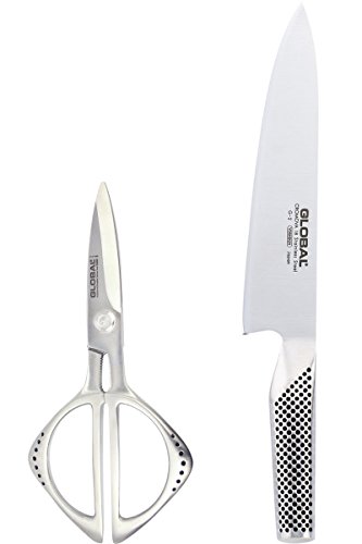 Global - G2210 - Set Forbice E Coltello Trinciante G2 - Coltello Cucina