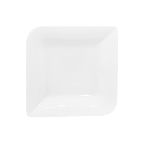 Kasanova Piatto Frutta Quadrato In Porcellana Bianca, 22X22 Cm Bianco Tavola