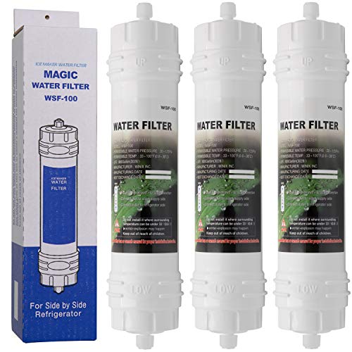 Magic Water Filter Wsf-100 | Pacco Da 3 - Filtro Dell’Acqua Per Frigorifero Samsung - Cartuccia Filtrante Acqua Esterno Per Frigo Americano - Filtri W