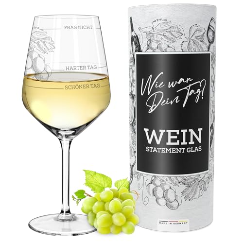 Calice Da Vino Xl | Buon Giorno, Schlechter Tag, Frag Nicht (530 Ml) | Divertente Regalo Per Uomini E Donne | Bicchieri Da Vino Bianco