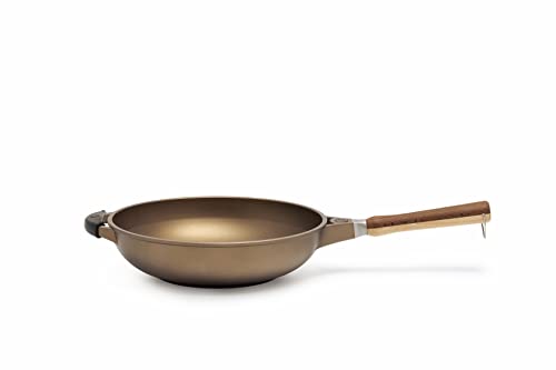 Luchetti K360 Wok Alluminio Antiaderente Professionale Induzione 32 Cm. Padella Wok Grande Con Fondo Spesso, Atossica Professionale. Padelle Antiadere