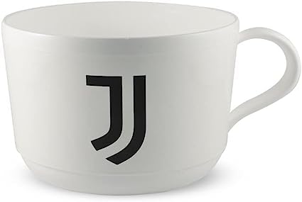 Royal Industry Juventus Tazza Colazione 450Ml In Melamina Per Bambini Prodotto Ufficiale, Asilo Scuola Colazione Bambini Bianconeri Merenda