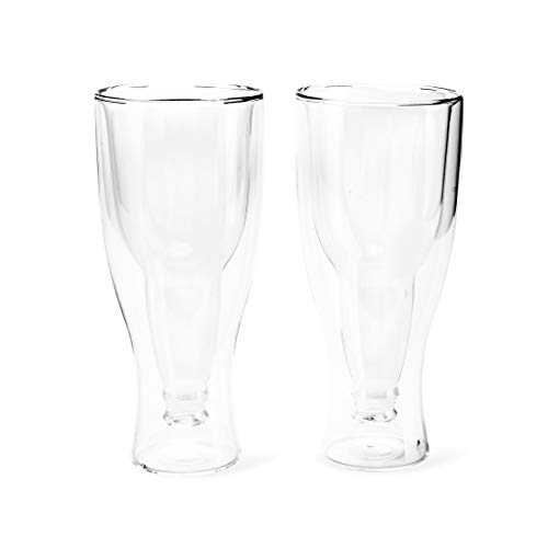 Balvi Bicchiere Birra Gravity Set 2 Bicchieri Da 400 Ml Doppio Vetro Mantiene La Tempearatura Forma D