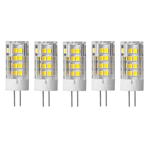 Jiotouhu 5X G4 Led Lampadine 5W Led Luce Lampada 51 Smd 2835Leds Bianco Caldo 3000K Led Lampadina 500Lm Equivalente A 50W Alogena Ac/Dc12V