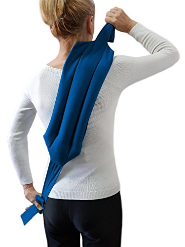 Fascia Dorsale Termica -Blu- Riscaldante Con Semi Di Lino Per Collo, Spalle, Schiena, Addominale, Cervicale, Lombare, Scaldacollo, Antistress, Effetto
