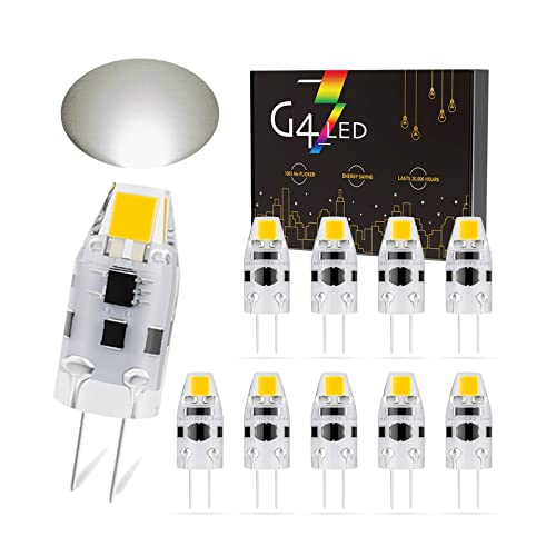 10Pezzi G4 Led Lampadine, 2W Lampadine Led Sostituisce 20W Lampadine Alogene, 180Lm, Ac/Dc 12-24V, Dimmable, Lampadine G4 Led Base Perno (Color : Bian