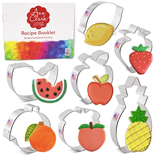 Formine Per Biscotti Stampi Cesto Di Frutta 7 Pezzi, Prodotto Negli Stati Uniti Da Ann Clark, Limone, Pesca, Ananas, Anguria, Arancia, Fragola, Mela