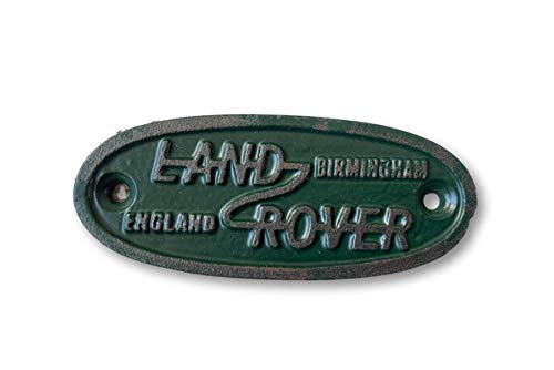 Thorness - Targa Da Parete Ovale In Ghisa Stile Antico Land Rover, Colore: Verde