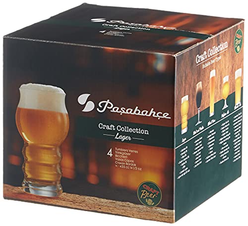 Pasabahce Set Calici Birra Lager In Vetro, 4 Pezzi Trasparente Arredo Tavola