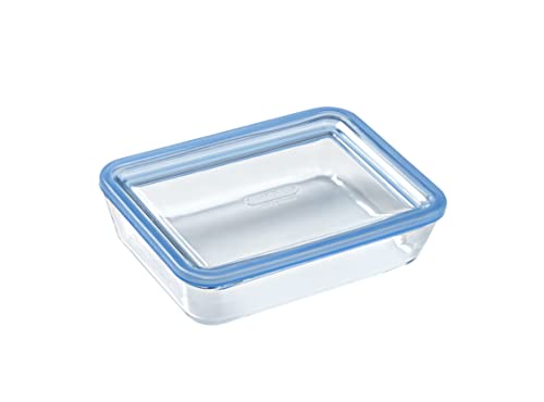 Pyrex 5424004, Pure Glass - Contenitore Rettangolare Ermetico Con Coperchio, 19 X 14 X 5 Cm, 0,8 L, Trasparente