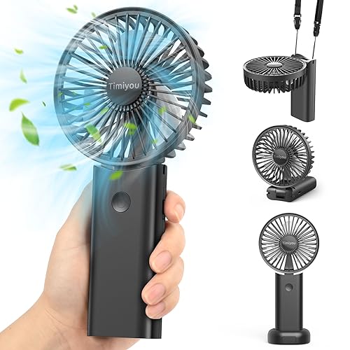 Timiyou Ventilatore Portatile, Piccolo Ventilatore Con 3 Velocità, Ventilatore Manuale Ricaricabile Usb, Ventilatore Personale A Batteria Per Esterni,